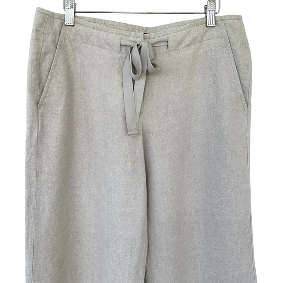 Talbots PETITE high waisted, wide leg pants with tie at the  waist, 💯 linen. - Picture 2 of 11